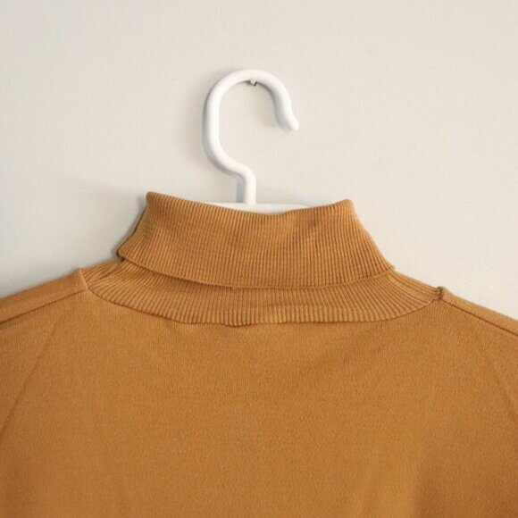 Vntg Ban Lon Sz L Men's Brown Tight Knit Turtleneck Stretch Long Sleeve Sweater - Picture 6 of 11